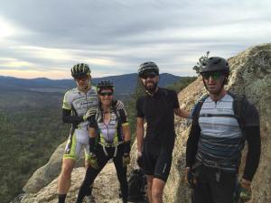 Team Stravadactyl taking a brief moment on South Ridge trail. 